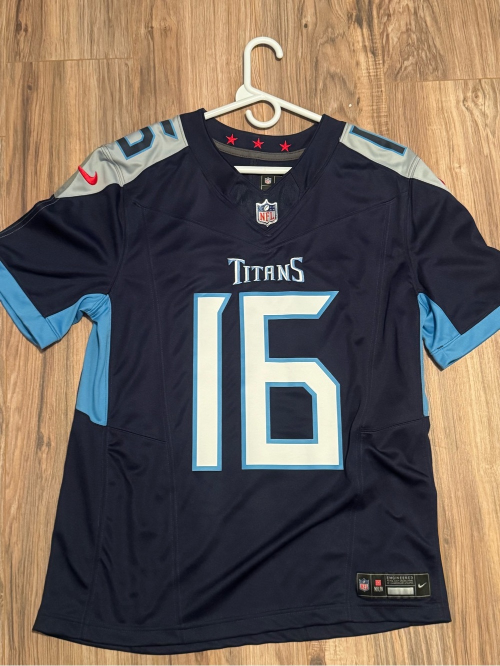 Nike Navy and Sky Blue Tennessee Titans #16 Men's Football Jersey